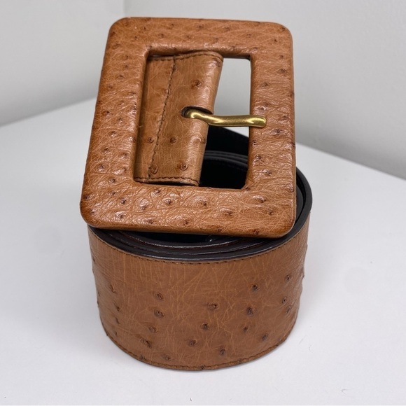 Yves Saint Laurent Wide Ostrich Belt - Picture 1 of 9